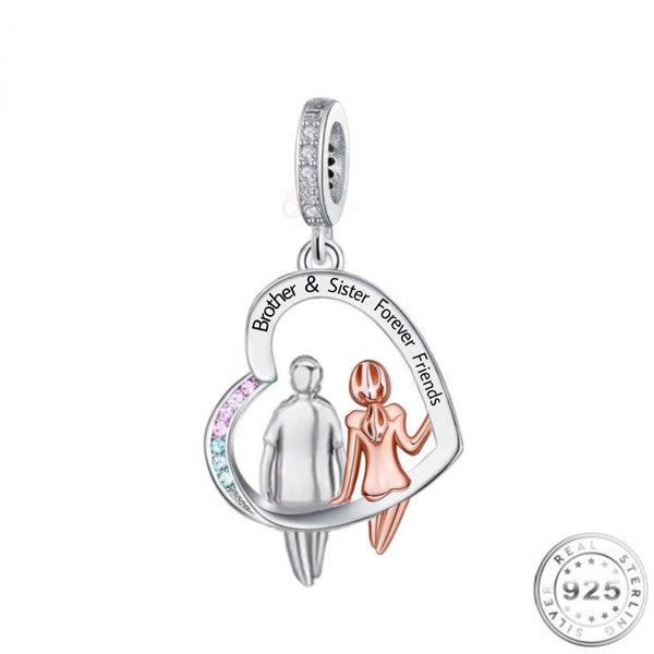Brother Sister Silver Charm | 925 Sterling Jewellery | Charms Kingdom