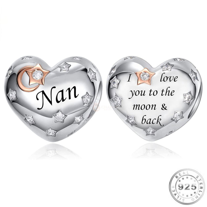 Nan Heart Charm | Nan Hear Pandora | Charms Kingdom