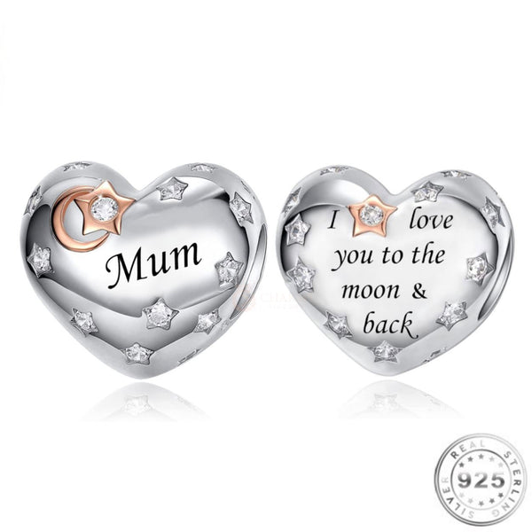 Mum Heart Charm Bracelets | Mum Heart Charm Pandora | Charms Kingdom