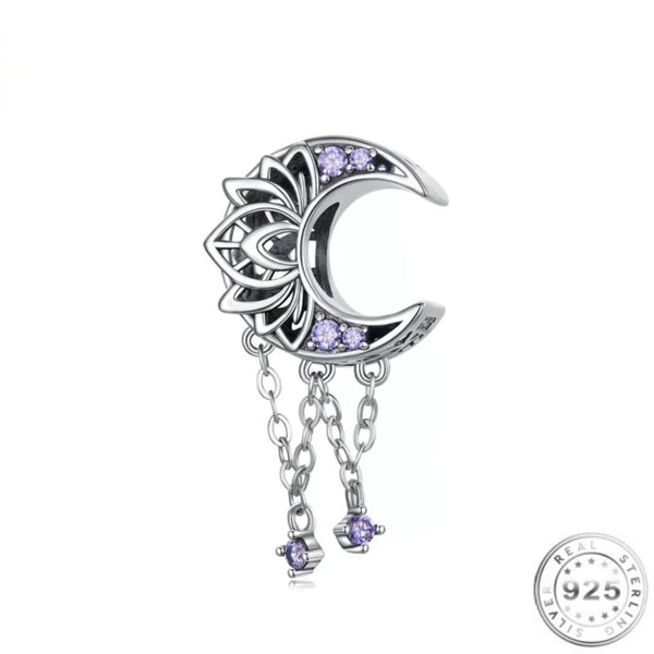 Lotus Moon Charm | Crystal Lotus Moon | Charms Kingdom