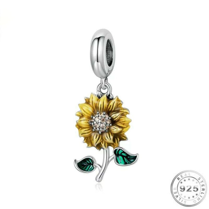 Sunflower Cubic Charm | Sunflower Flower Charm | Charms Kingdom