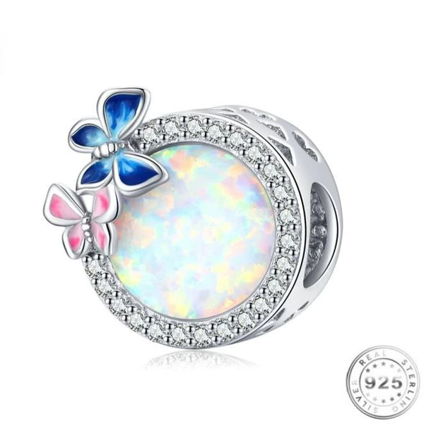 Opal & Butterfly Charm | Opal & Butterfly Pandora | Charms Kingdom