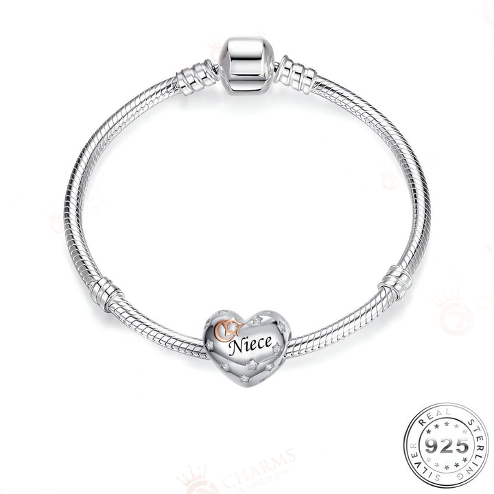 Heart Niece Charm | Heart Niece Bracelets | Charms Kingdom