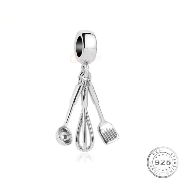 Love Cooking Charm 925 Sterling Silver fits pandora 