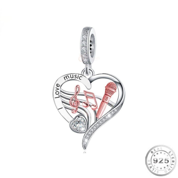 Music Heart Charm | Music Heart Pandora | Charms Kingdom