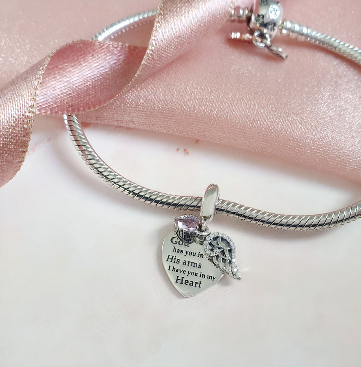  Angel Wings Memorial Charm | Angel Wings Charm | Charms Kingdom