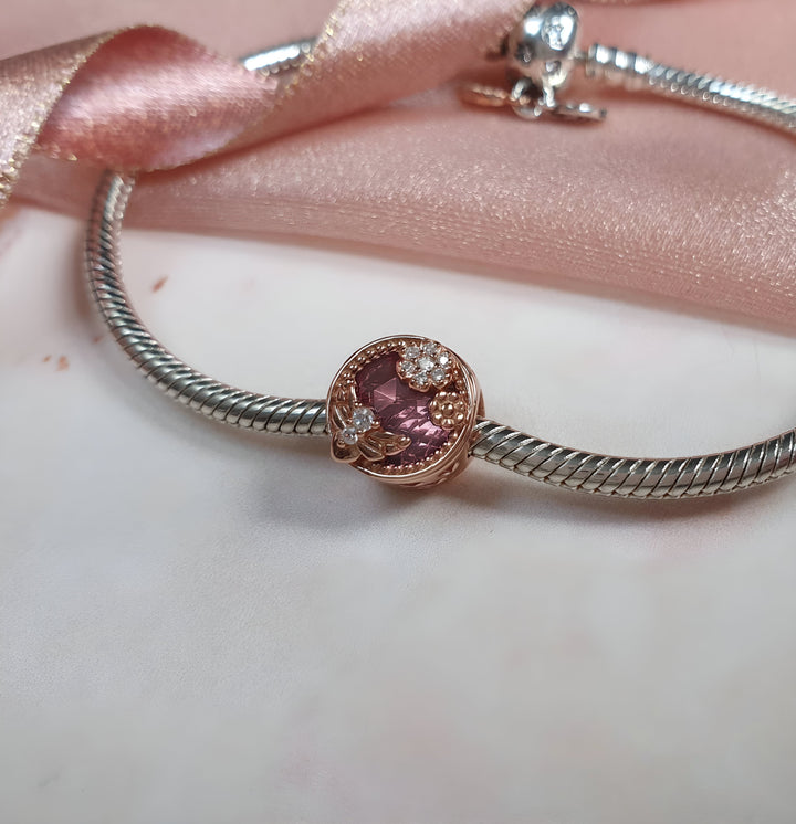 Rose Gold Bee Charm | Crystal Rose Gold Bee Charm | Charms Kingdom