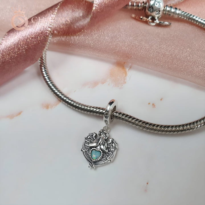 Silver Angel Charm | Guardian Angel Charm | Charms Kingdom