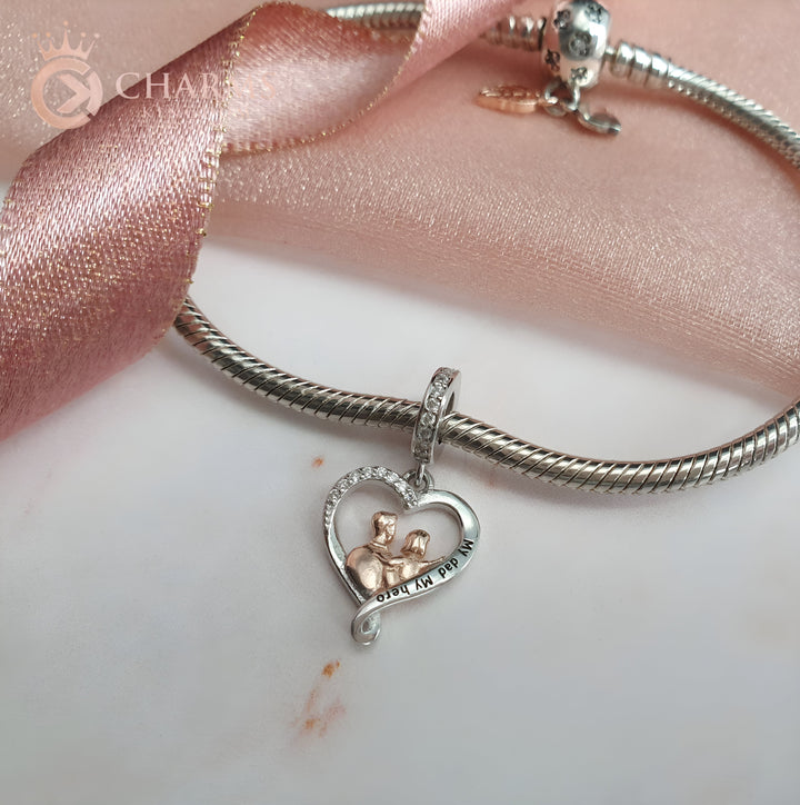 Dad Hero Memorial Charm | Dad Hero Pandora | Charms Kingdom