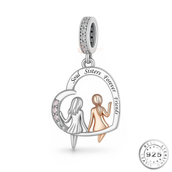 Soul Sisters Forever Friends Charm 925 Sterling Silver Best friend fits Pandora