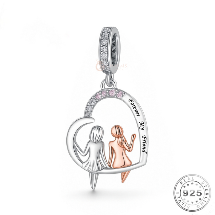 Forever My Friend Charm 925 Sterling Silver best friend fits Pandora
