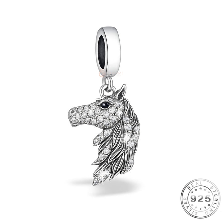 Pandora fitting Horse Charm 925 Sterling Silver & Crystal