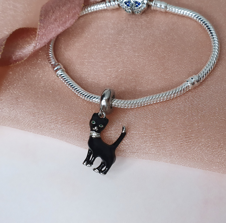 Black Cat Pandora Cat Bracelet Black Cat 925 Sterling Silver Fits