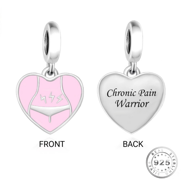 Chronic Pain Warrior Charm 925 Sterling Silver fits Pandora - Cancer 