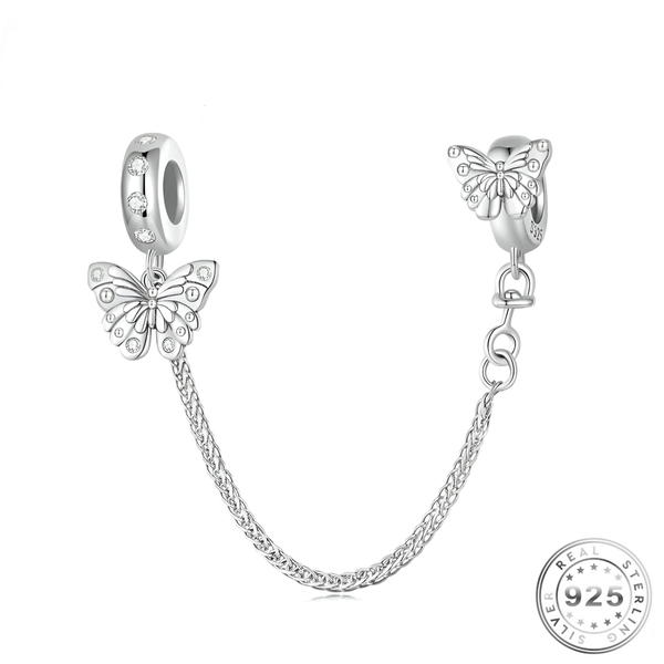 Butterfly Safety Chain | Butterfly Safety Pandora | Charms Kingdom