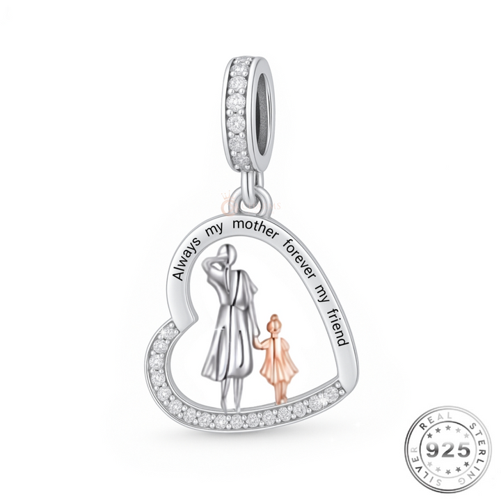 Mother & Daughter Charm 925 Sterling Silver - My Mother My Friend Fits Pandora