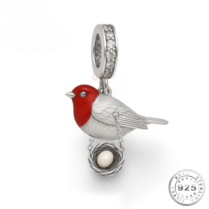 Red Robin Charm 925 Sterling Silver fits Pandora