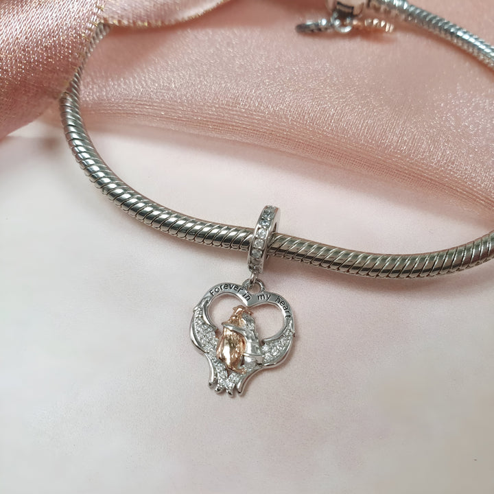 Memorial Angel Wing Dog Charm | Angel Wing Dog Charm | Charms Kingdom