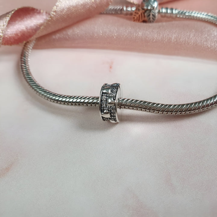 Crystal & Clip Stopper Charm | Crystal Stopper Pandora | Charms Kingdom