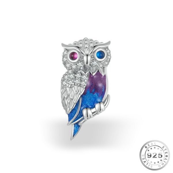 Owl Purple Charm | Crystals Owl Charm | Charms Kingdom
