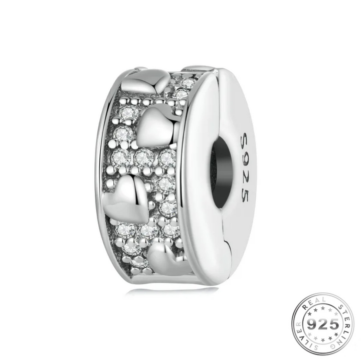 Crystal & Clip Stopper Charm | Crystal Stopper Pandora | Charms Kingdom