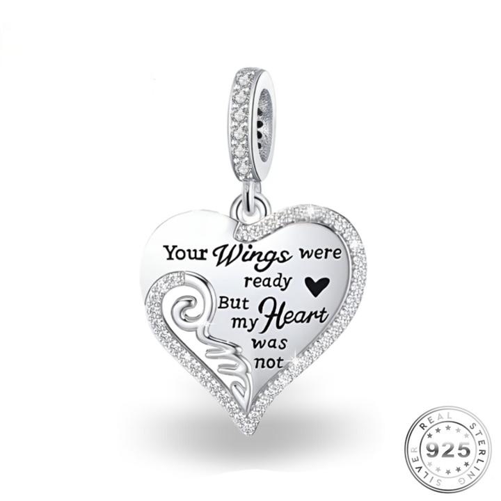 Angel Heart Wing Charm | Angel Memorial Wings Charm | Charms Kingdom