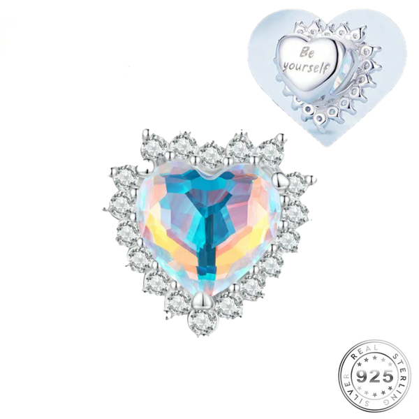 Crystal Heart Charm | Silver Heart Charm | Charms Kingdom