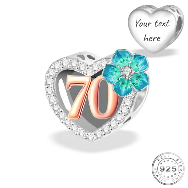 70th Birthday Charm | 70th Birthday Pandora | Charms Kingdom
