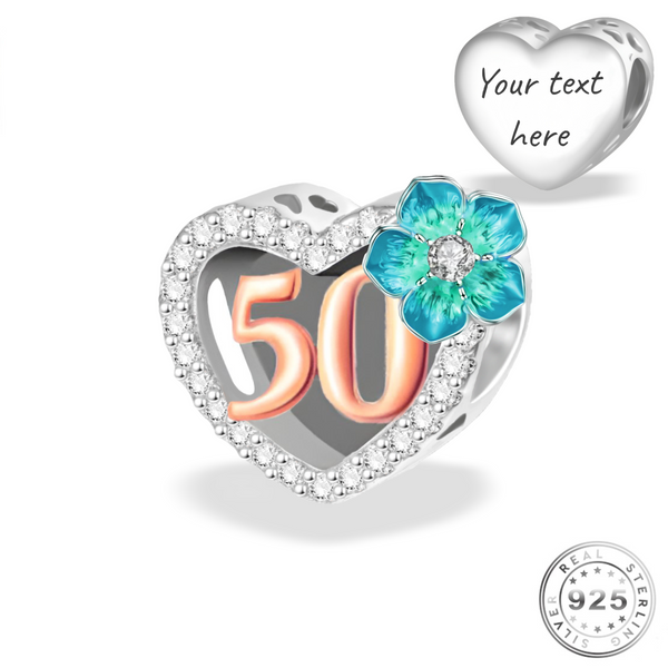 50th Birthday Charm | 50th Birthday Pandora | Charms Kingdom